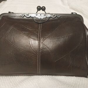 Elegant Brown Leather Shoulder Bag